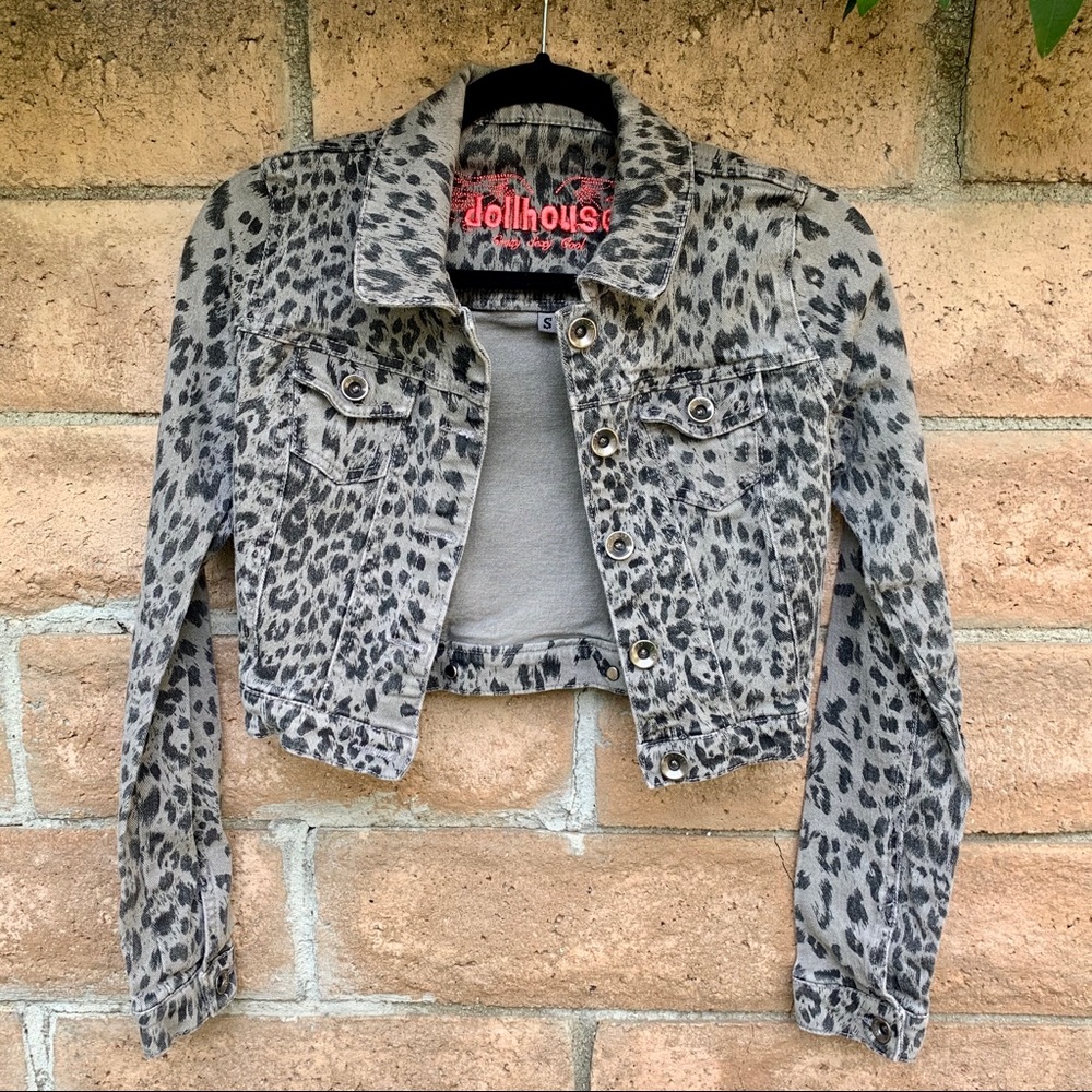 Leopard denim jacket
